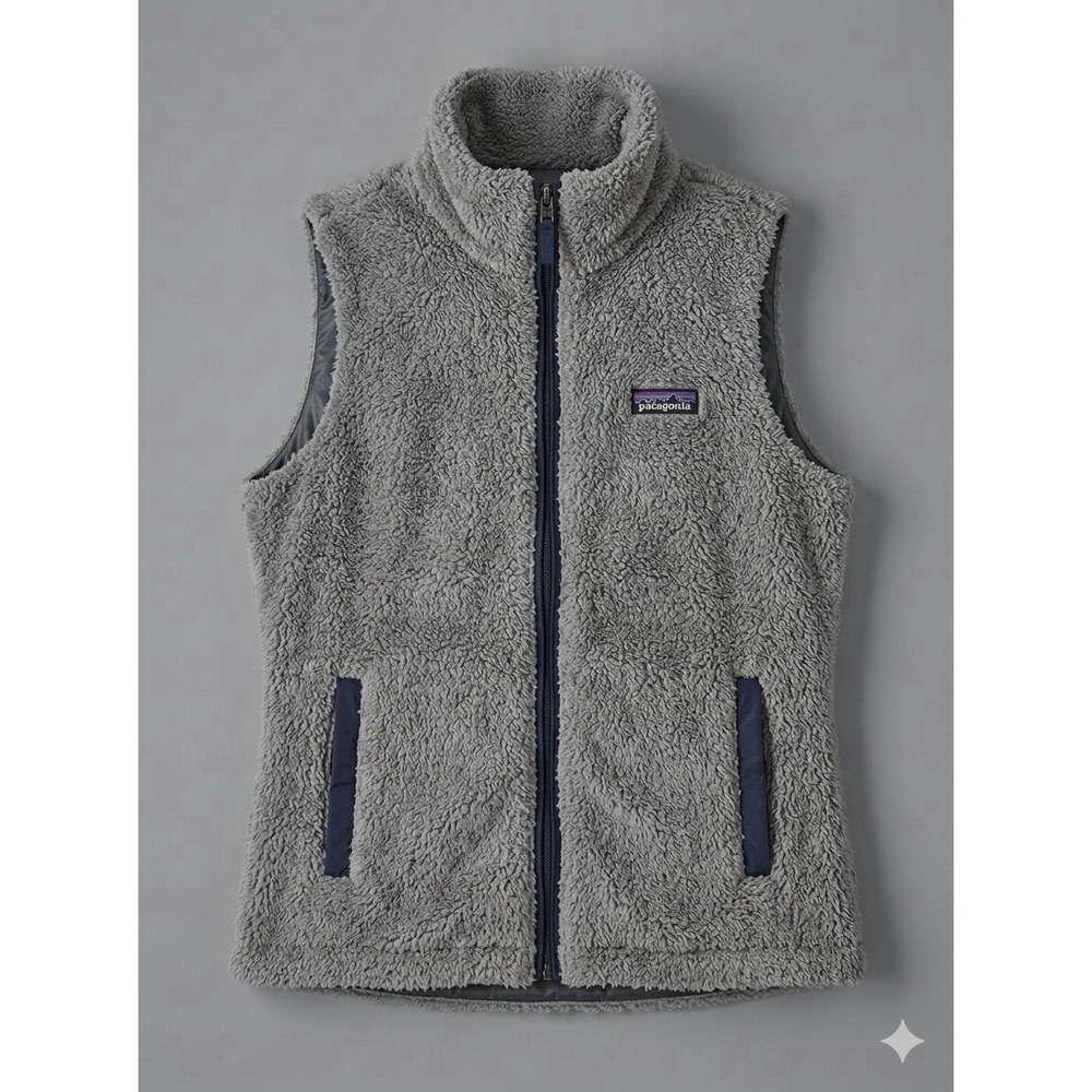 Patagonia Los Gatos Reversible Fleece Vest Women's Small Forge Grey Zip Up